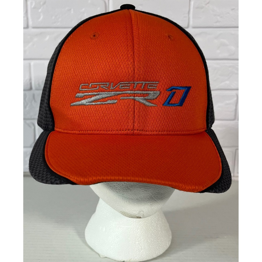 Richardson Corvette ZR1 Hat Mens OSFA Orange Gray Embroidered Mesh Back Cap 178